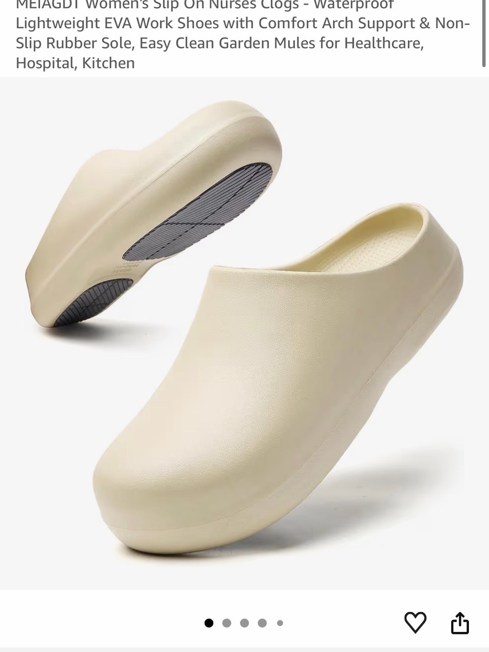 Cream Slip-On Clogs